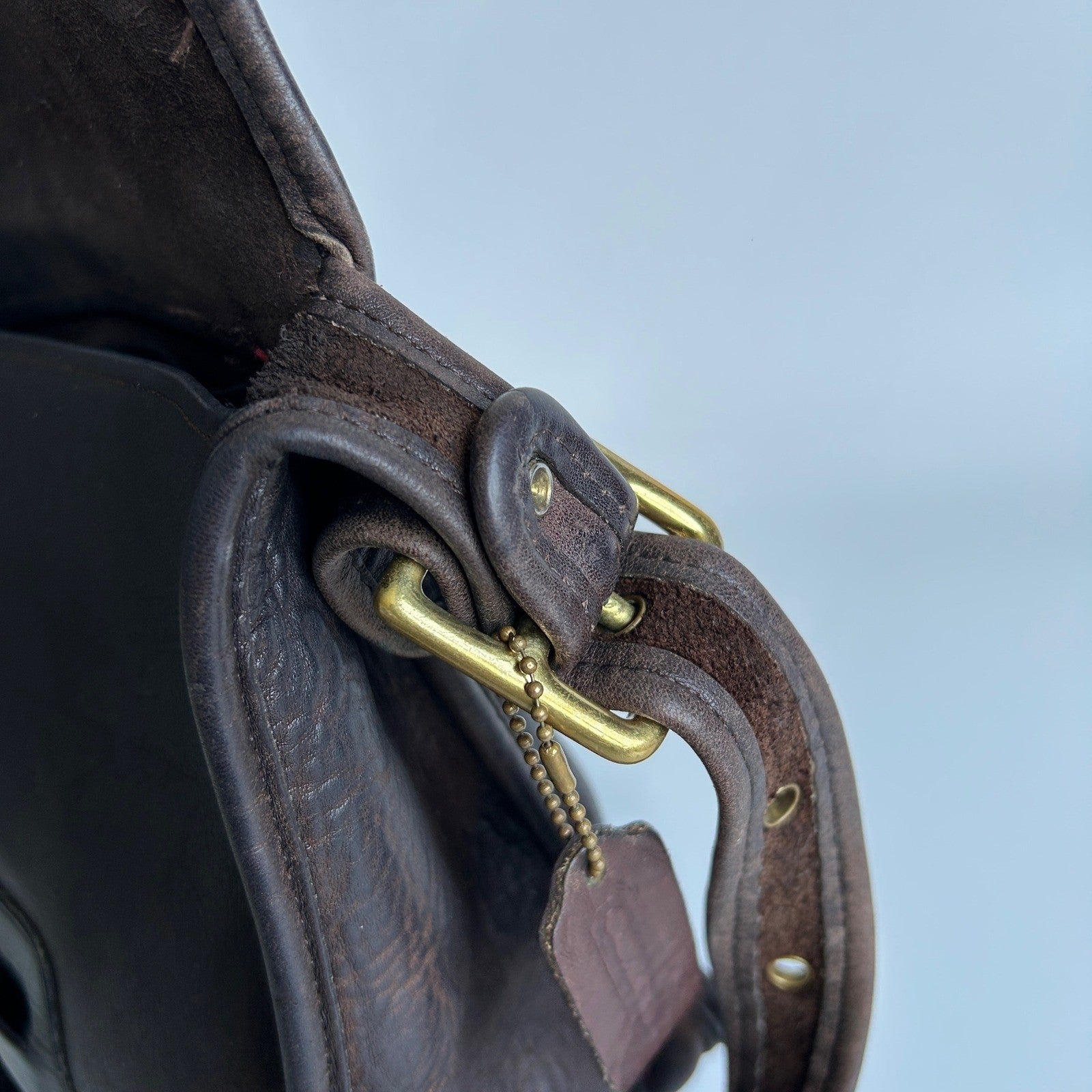 Coach Courier 8920 Dark Brown Glove-tanned Leather Shoulder Bag Good