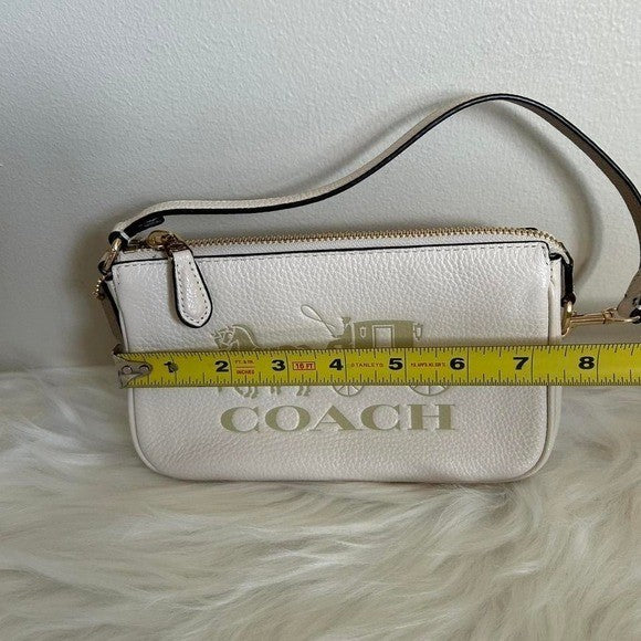 Coach Nolita 19 Chalk White Pebbled Leather Shoulder Bag Excellent