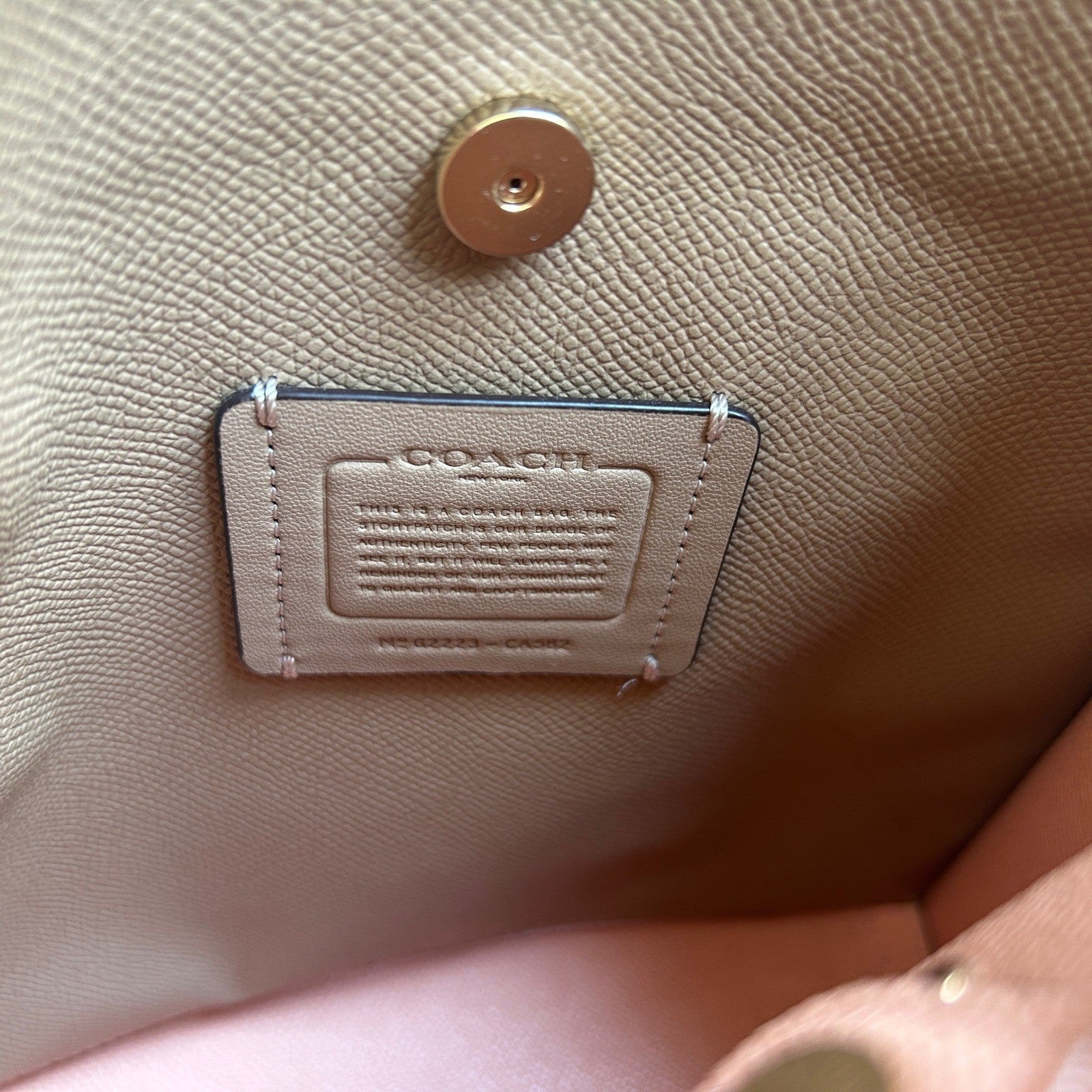 Coach Mollie Bucket Bag 22 Khaki Chalk Signature Canvas Leather Crossbody GOOD