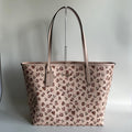 Coach City Tote Rose Print Blush Multi Crossgrain Leather Bag NEW CY682