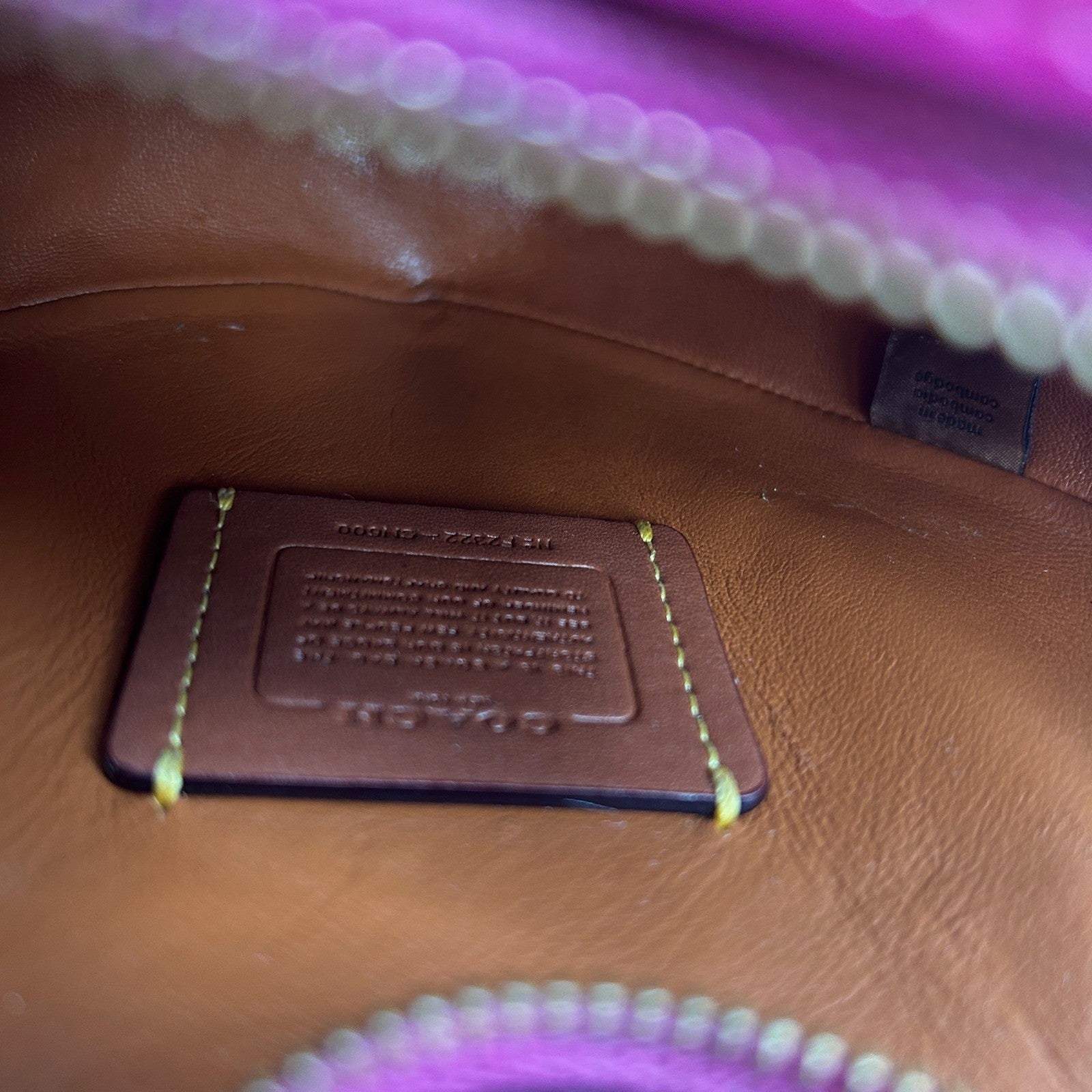 Coach Heart Bag Pink Signature Patent Leather Crossbody CN600 Excellent