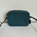 Coach Jamie Camera Bag Dark Green Signature Leather Crossbody Excellent