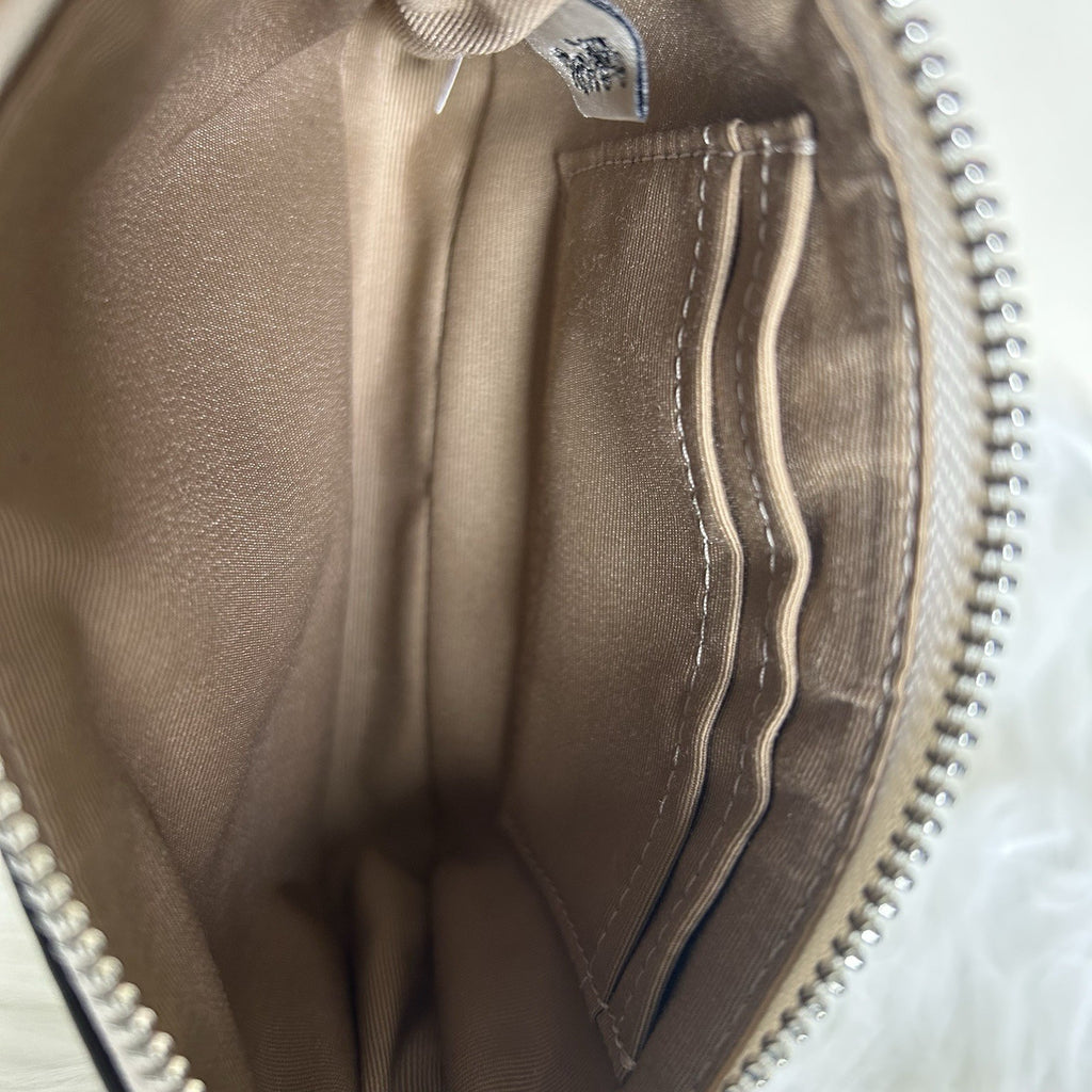 Coach Nolita 15 Mini Chalk White Signature Canvas Shoulder Bag Good