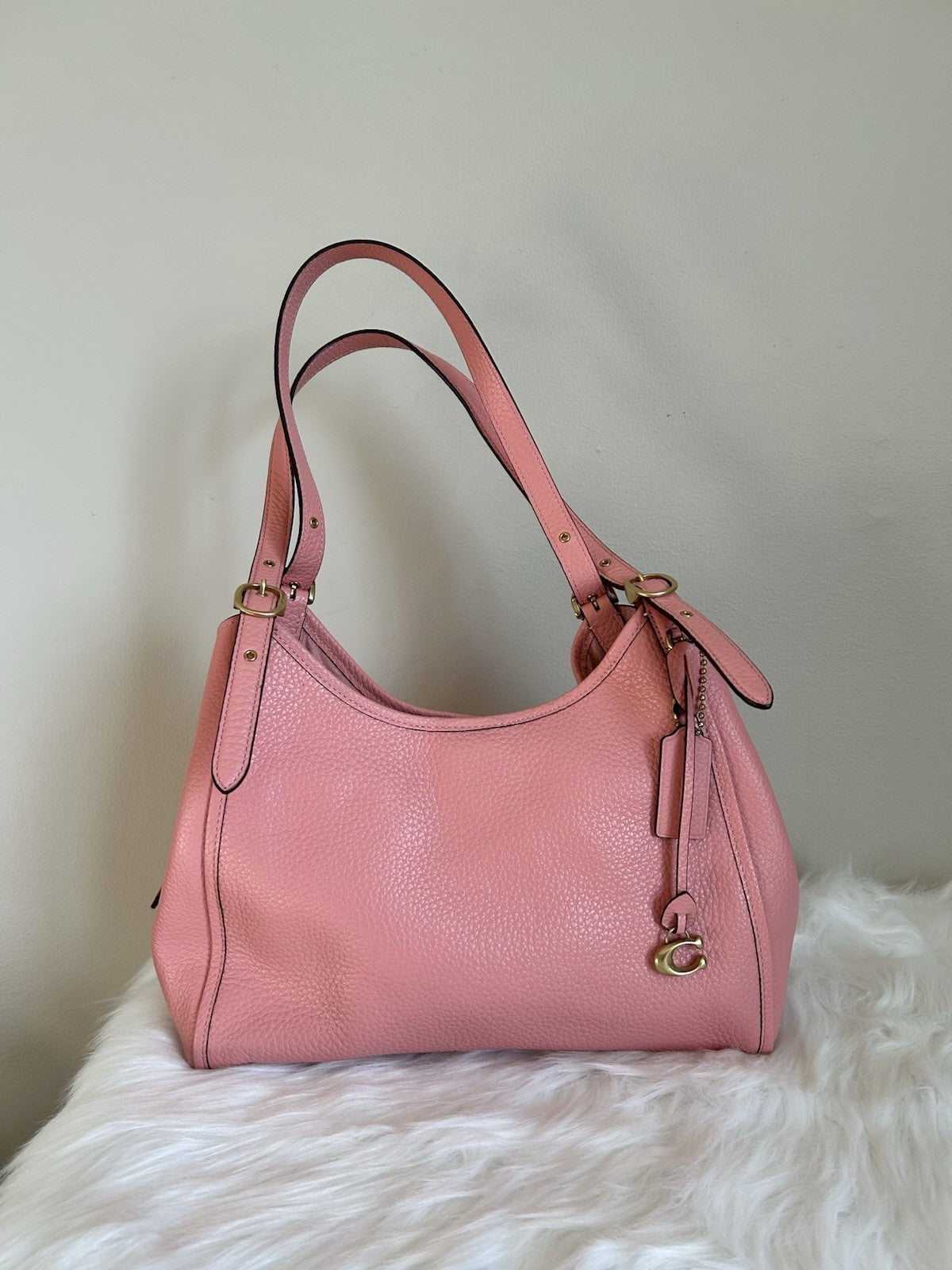 Coach Soft Pebble Leather Lori Shoulder Bag Candy Pink