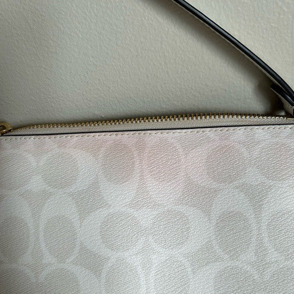Coach Nolita 19 Chalk White Signature Canvas Wristlet Bag Fair
