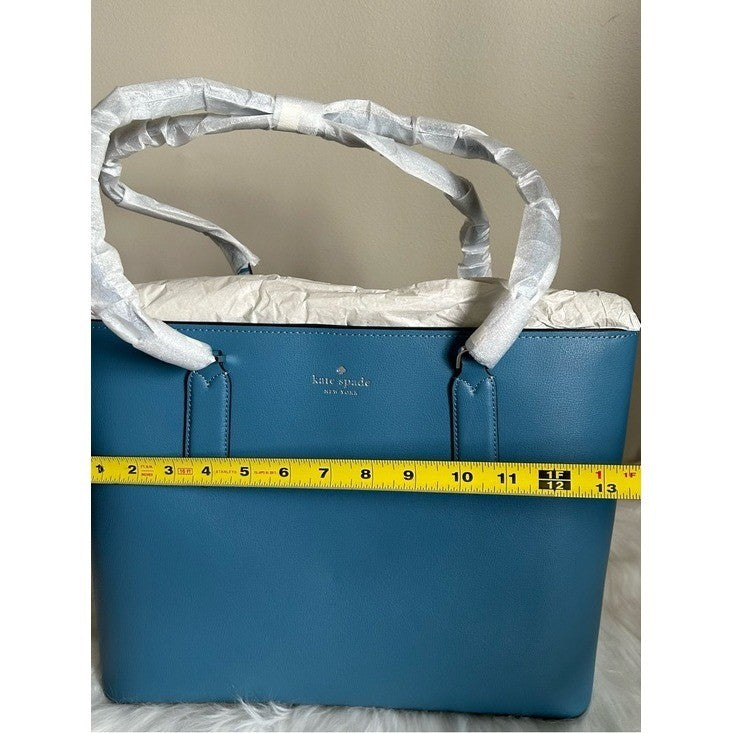 Kate Spade Harper Niagara Blue Pebbled Leather Tote Bag NEW