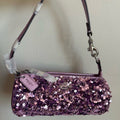 Coach Sequin Nolita Barrel Bag Lilac Metallic Leather Shoulder Bag NWT CQ589
