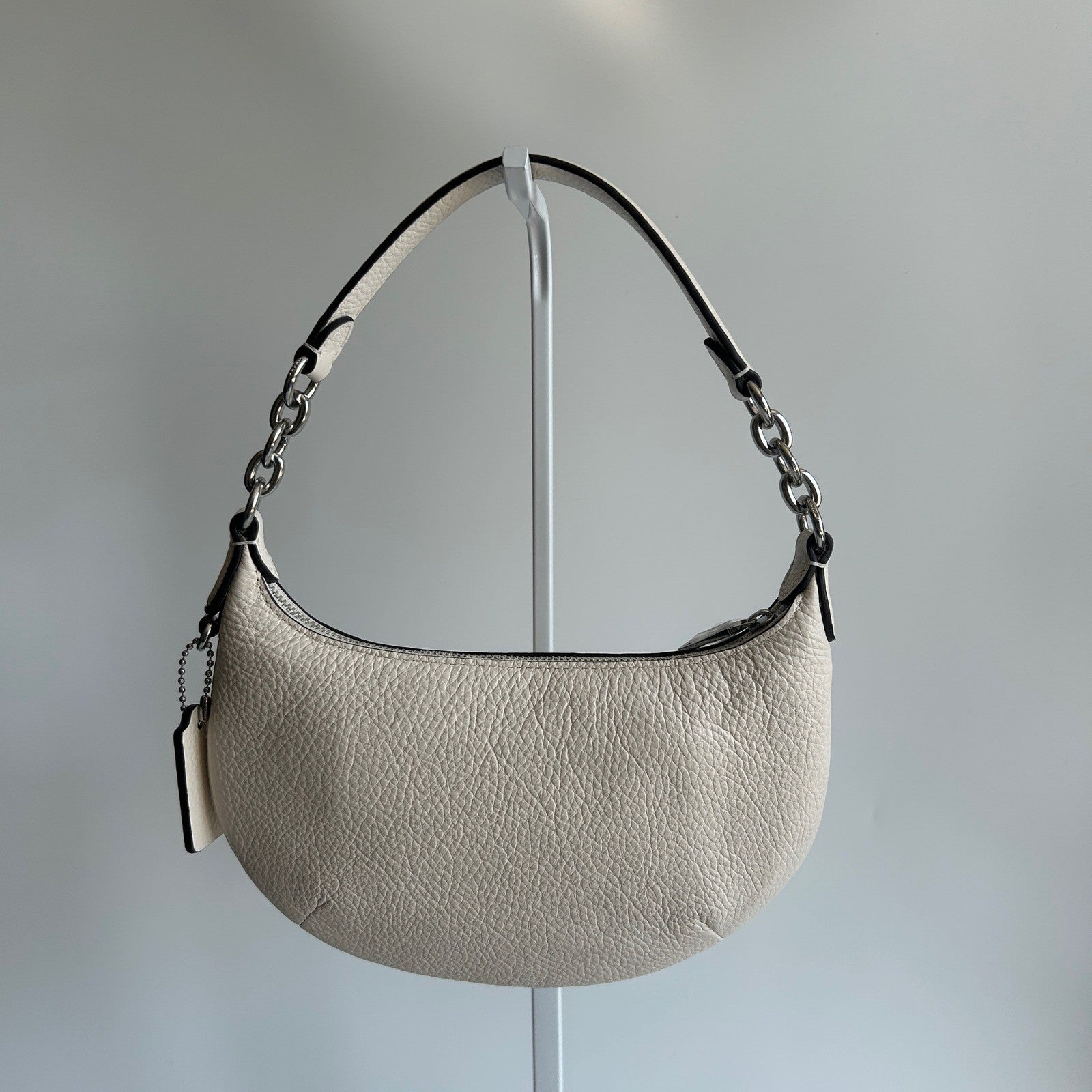 Coach Mini Payton Chalk White Pebbled Leather Shoulder Bag NWT