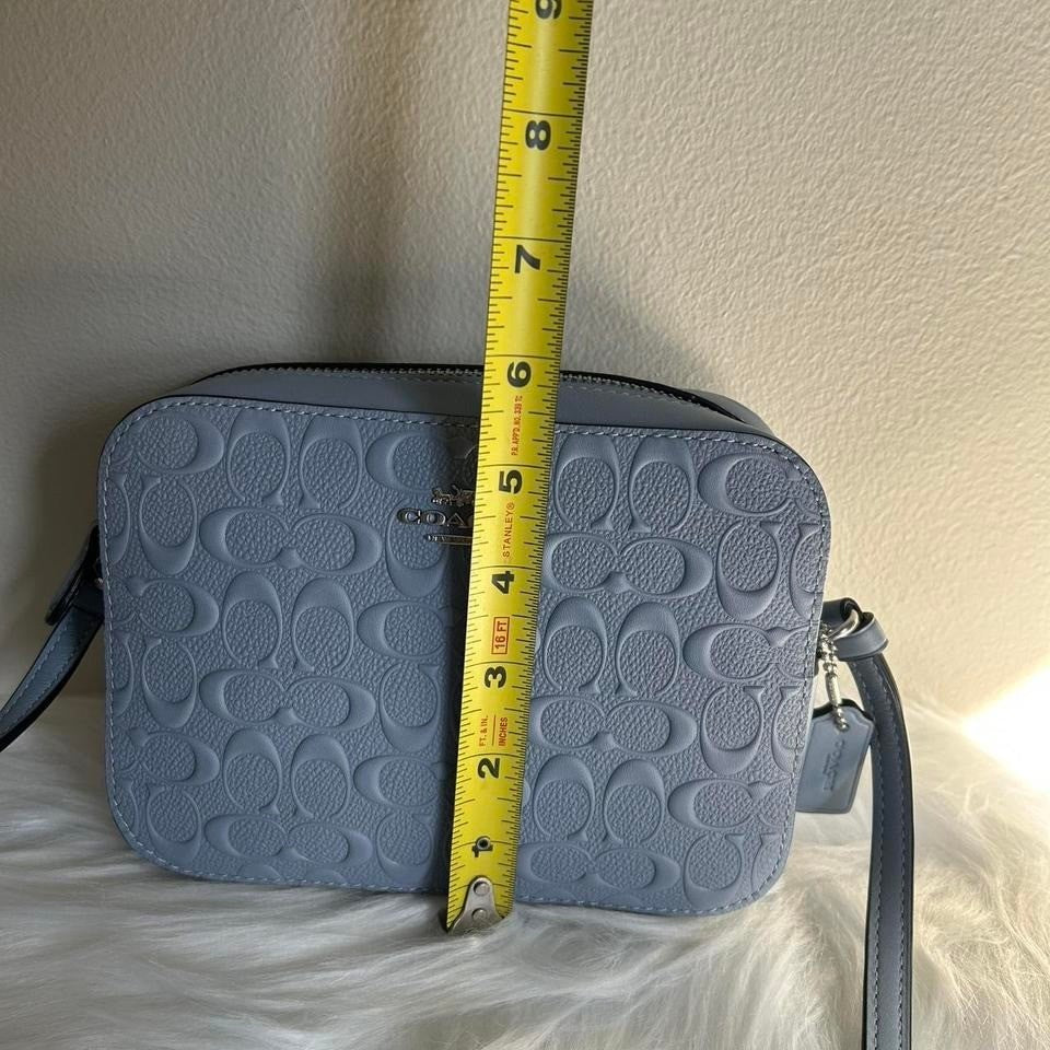 Coach Mini Camera Bag Twilight Blue Pebbled Leather Crossbody NEW