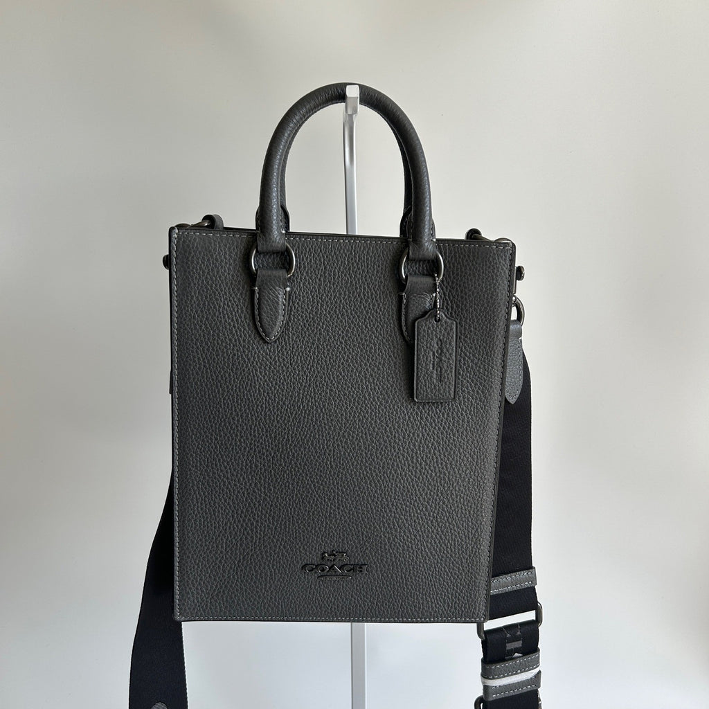 Coach Dylan Tote Graphite Grey Pebbled Leather Crossbody Bag NEW