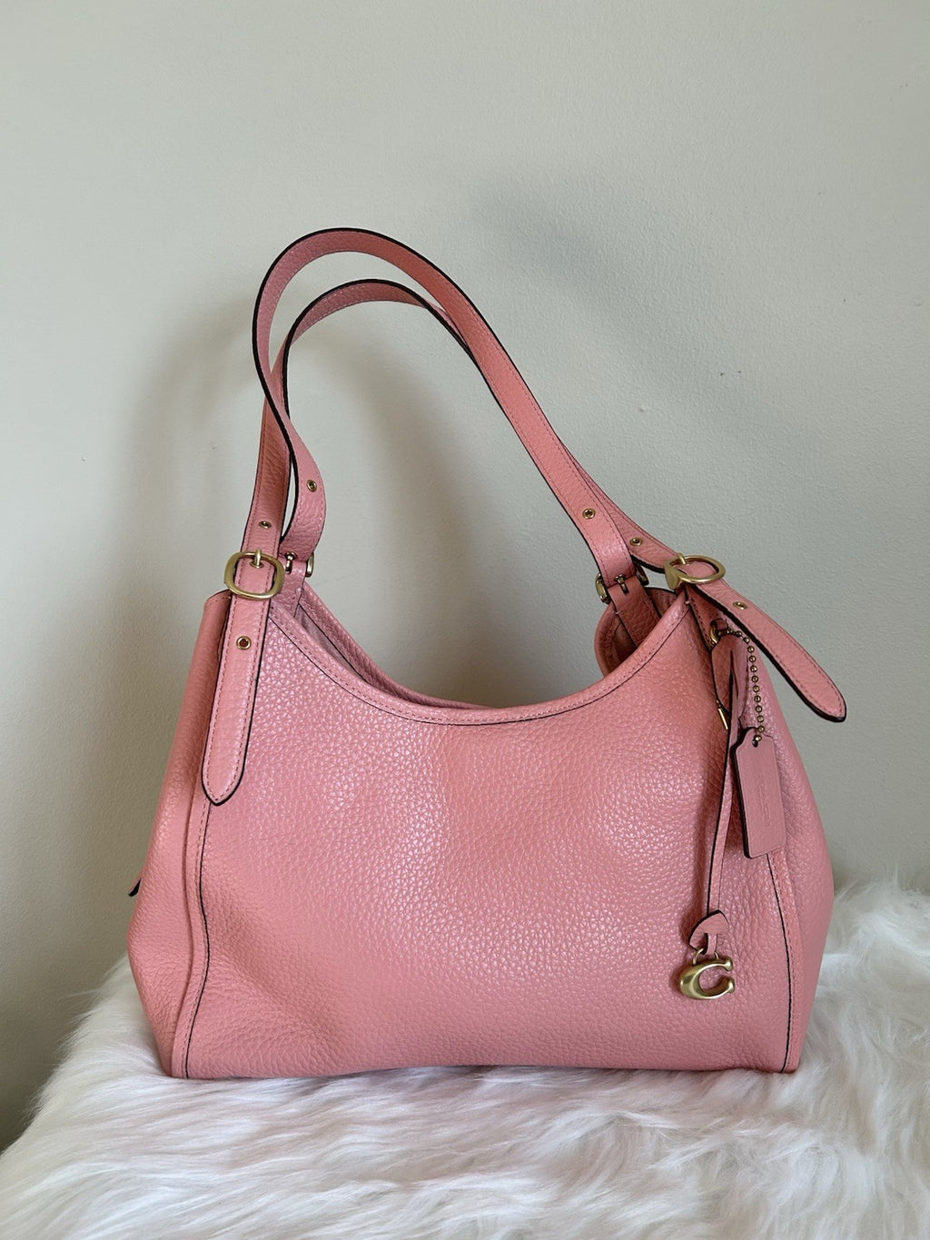 Coach Soft Pebble Leather Lori Shoulder Bag Candy Pink