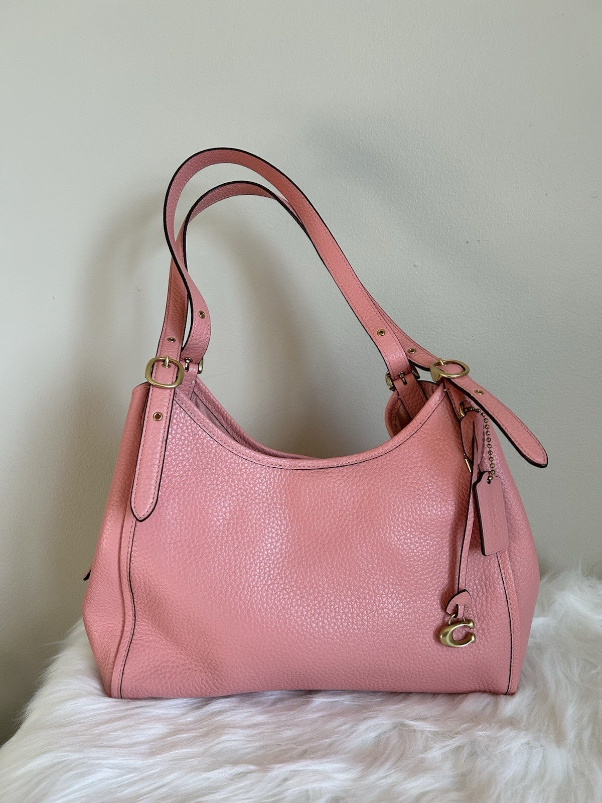 Coach Soft Pebble Leather Lori Shoulder Bag Candy Pink