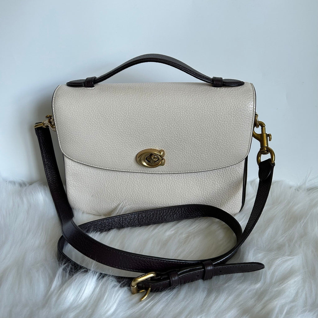Coach Cassie 19 Chalk White Pebbled Leather Crossbody Bag Fair