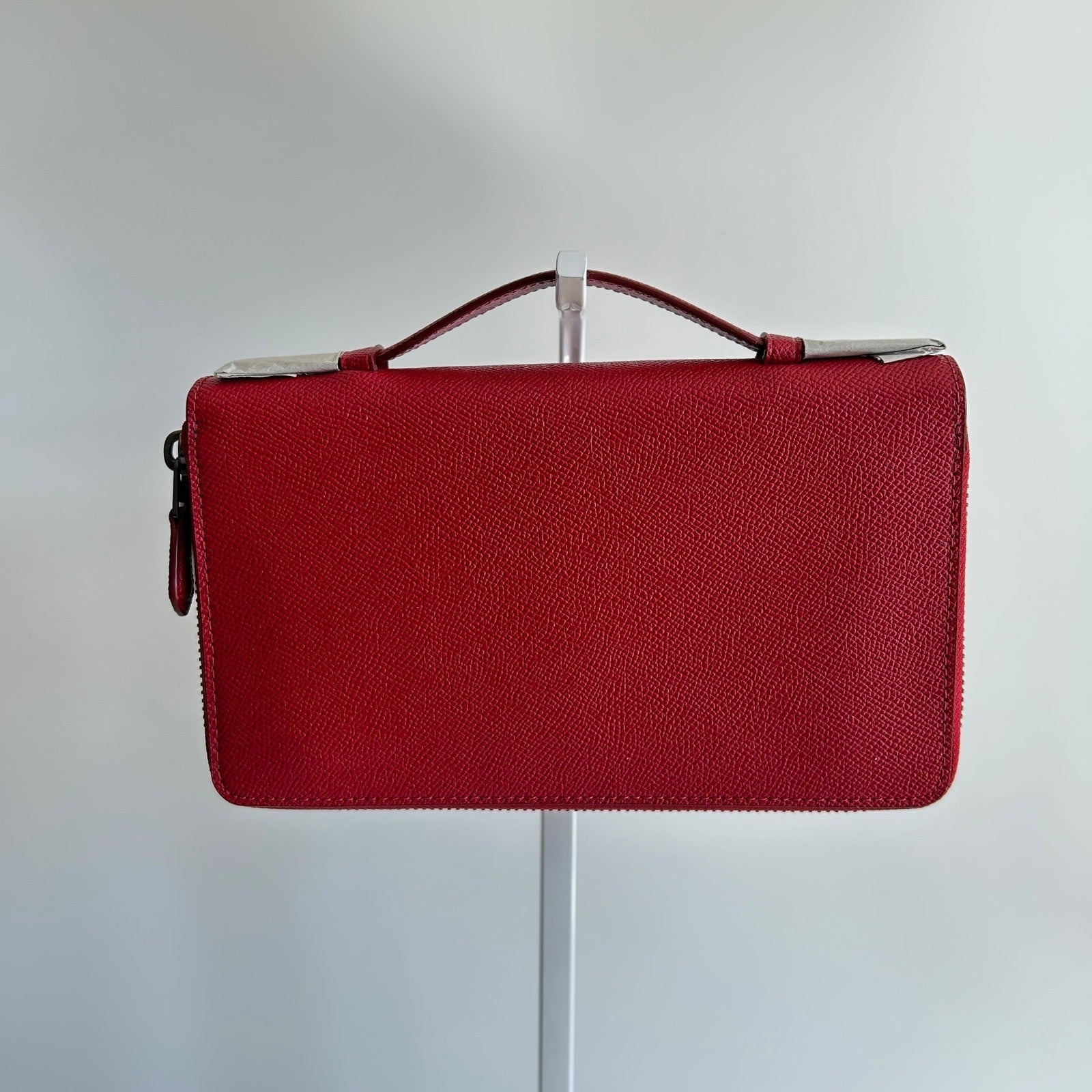 Coach Double Zip Travel Wallet Red Leather Organizer F23334 NEW