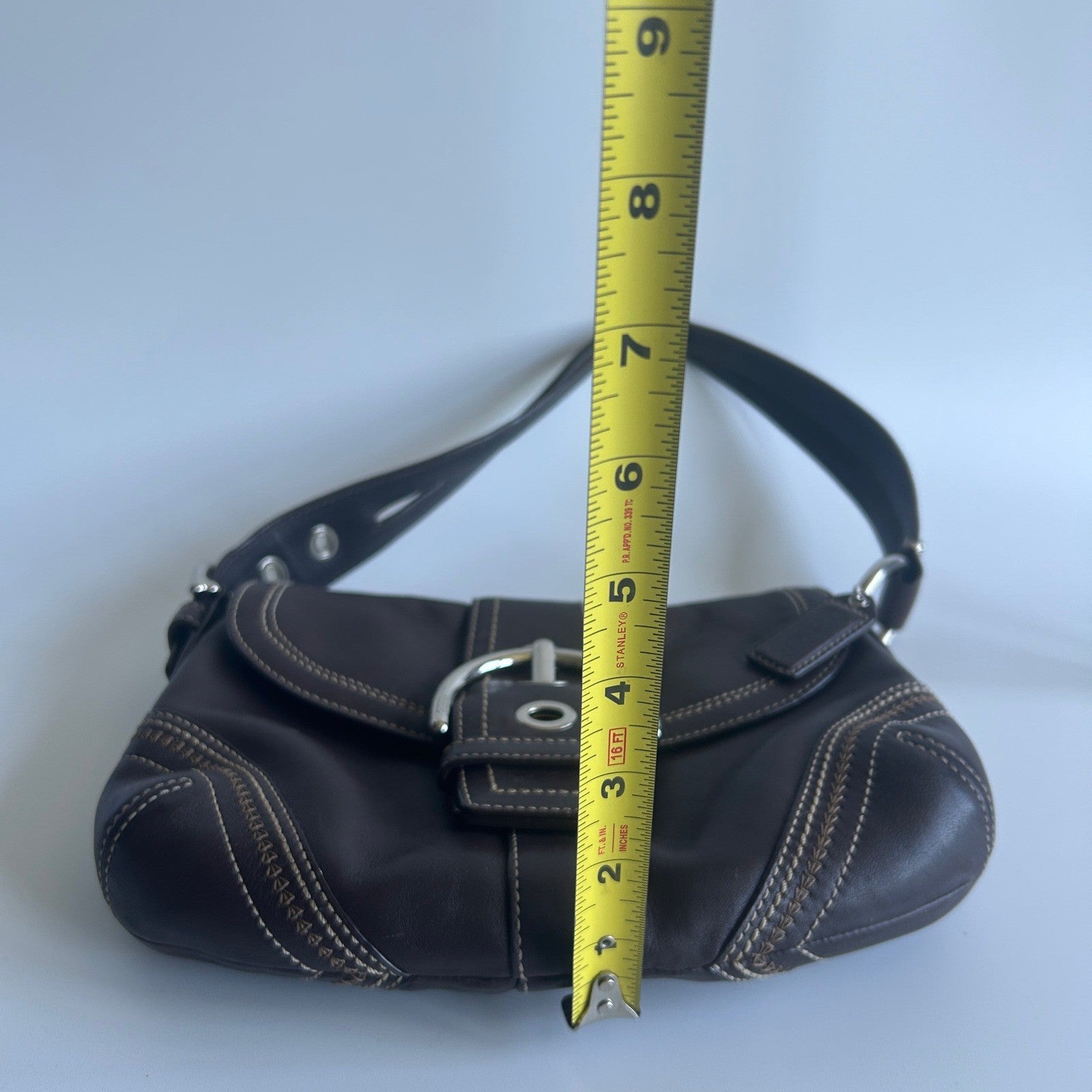 Coach Soho Chocolate Brown Pebbled Leather Shoulder Bag Excellent