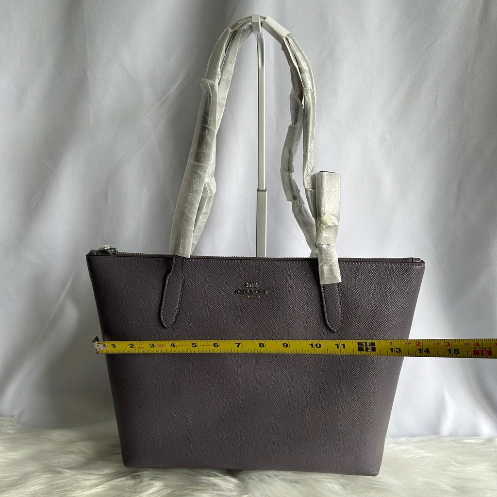 Coach Fiona Vintage Purple Crossgrain Leather Zip Tote Bag NEW 4454 CW395