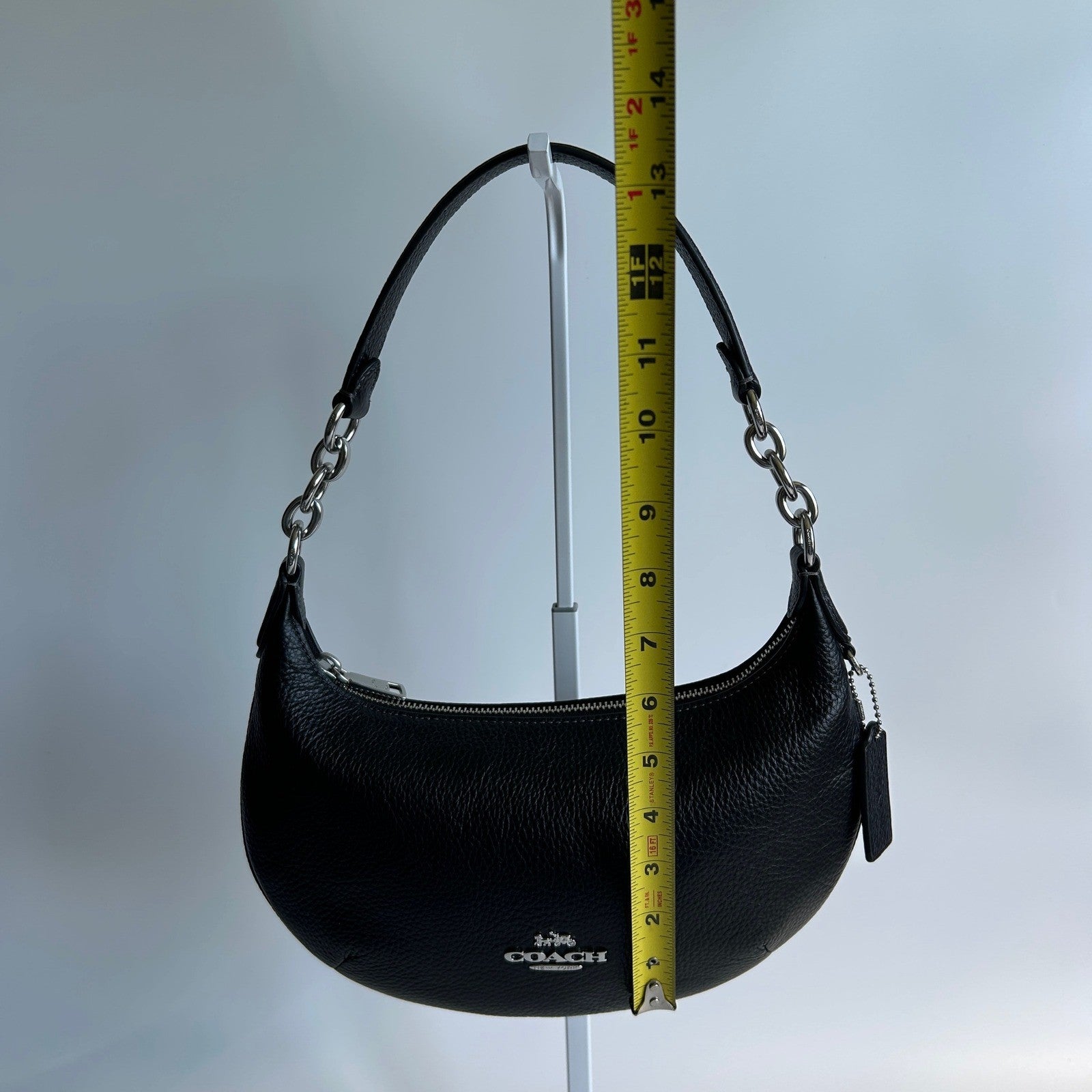 Coach Payton Hobo Black Pebbled Leather Shoulder Bag CE619 Excellent