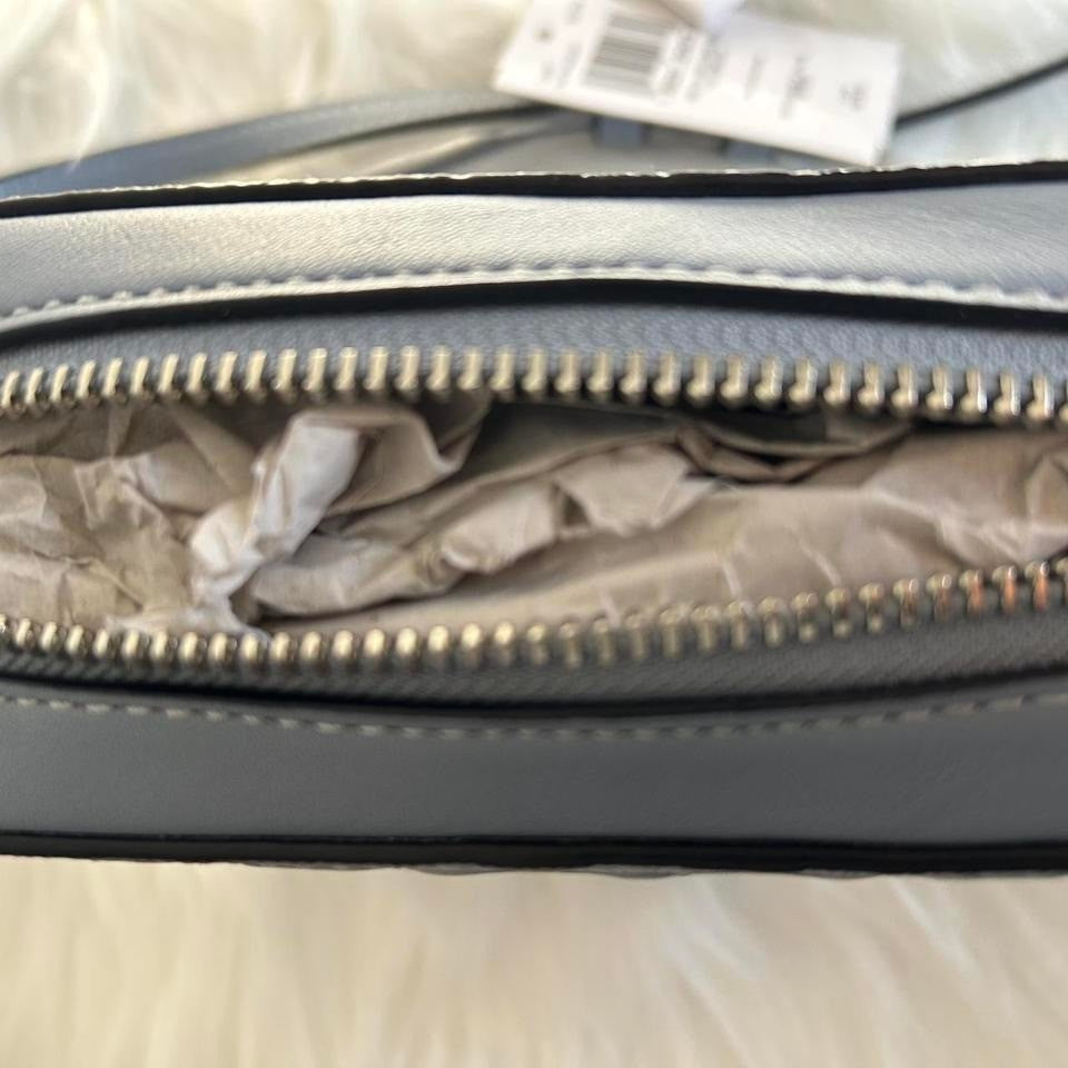 Coach Mini Camera Bag Twilight Blue Pebbled Leather Crossbody NEW