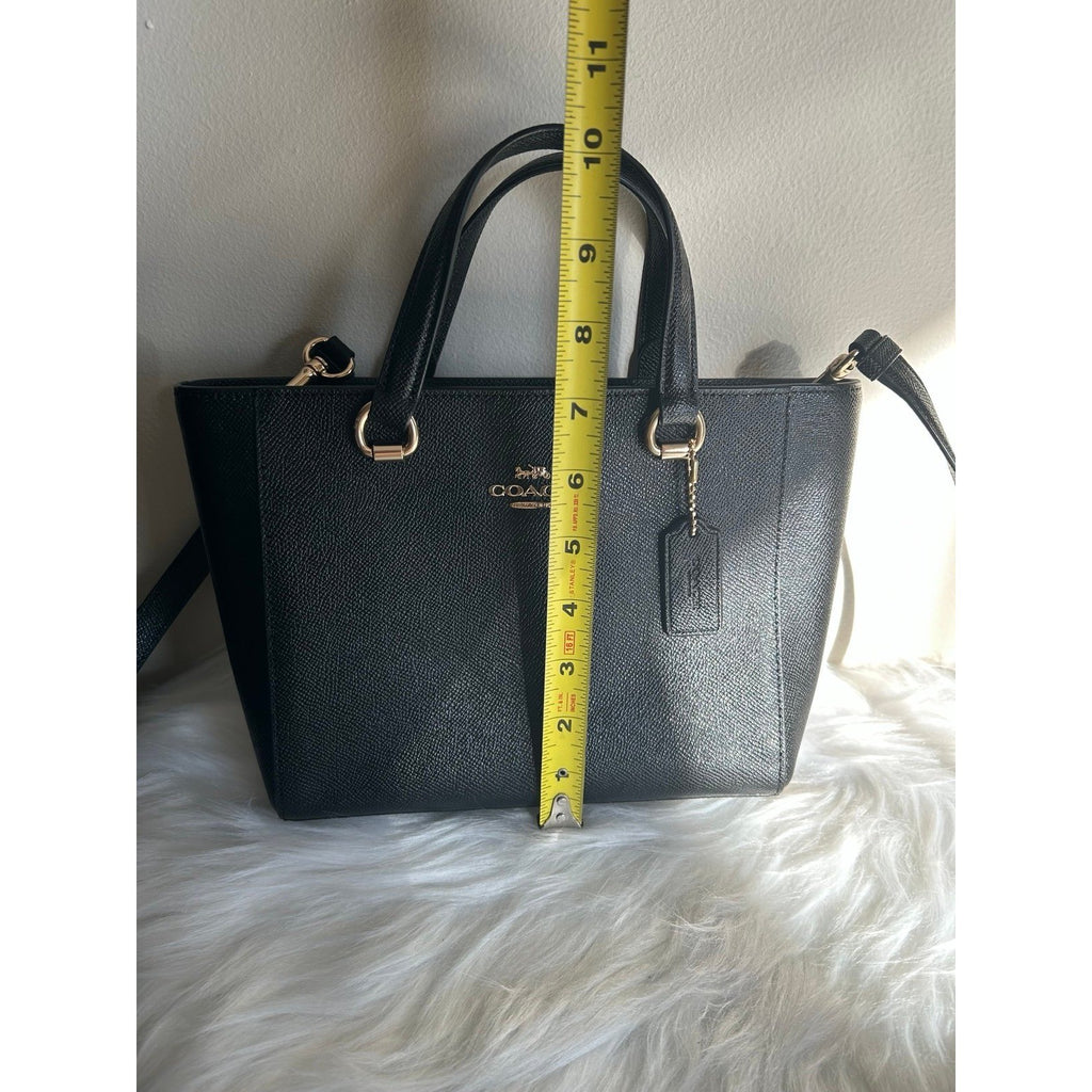 Coach Alice Satchel Black Crossgrain Leather Shoulder Bag Excellent