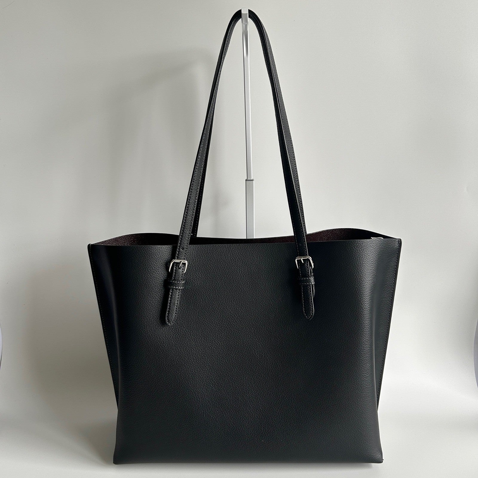 Coach Mollie Tote Black Pebbled Leather Shoulder Bag 1671 Excellent