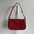 Coach Nolita 19 Red Signature Leather Wristlet Shoulder Bag C7362 Excellent