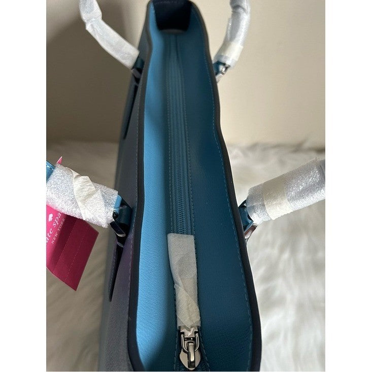 Kate Spade Harper Niagara Blue Pebbled Leather Tote Bag NEW