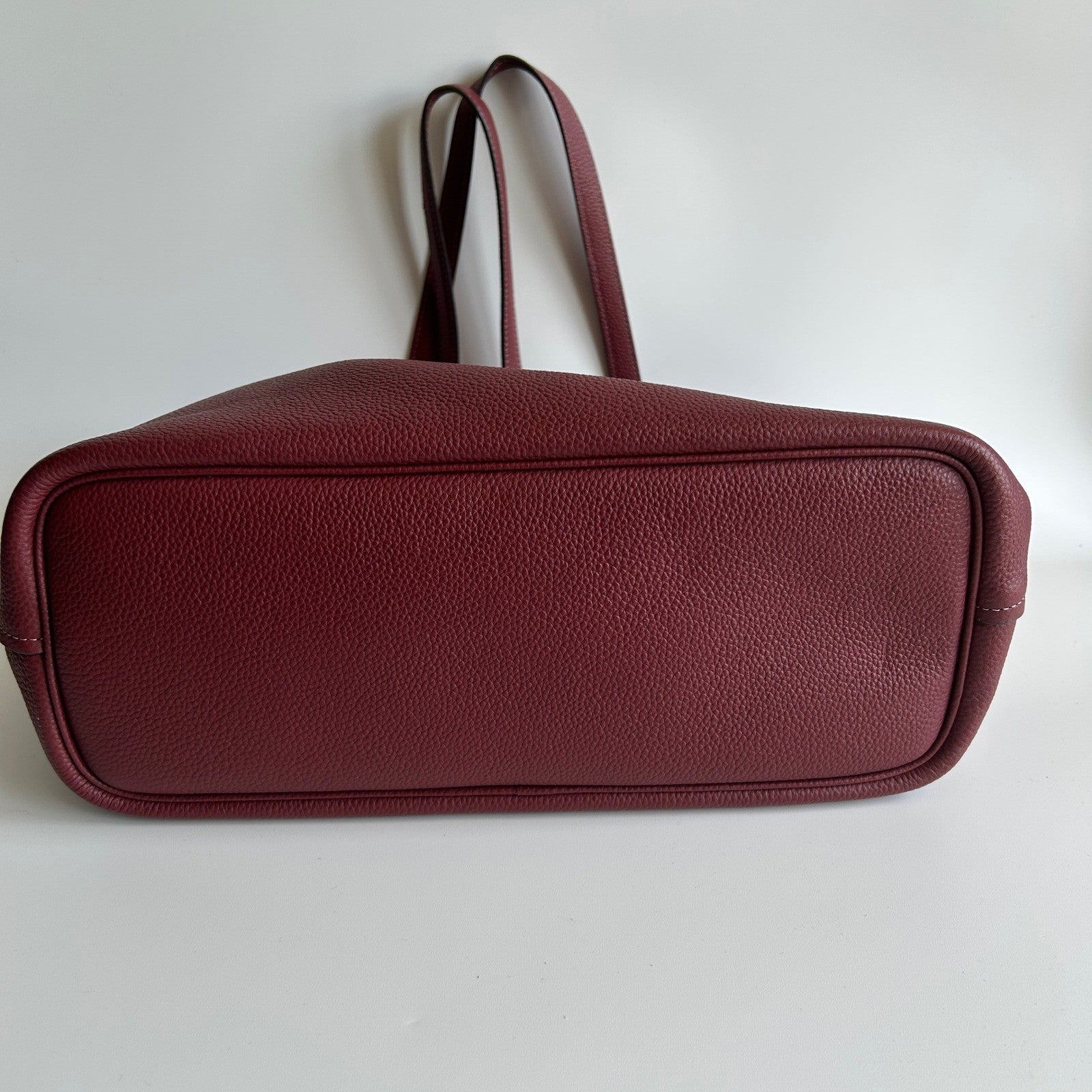 Coach Cameron Burgundy Pebbled Leather Tote Bag CC050 Excellent