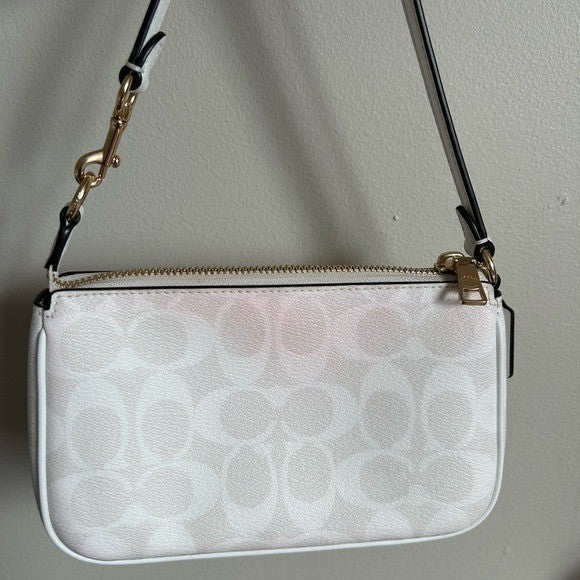 Coach Nolita 19 Chalk White Signature Canvas Wristlet Bag Fair