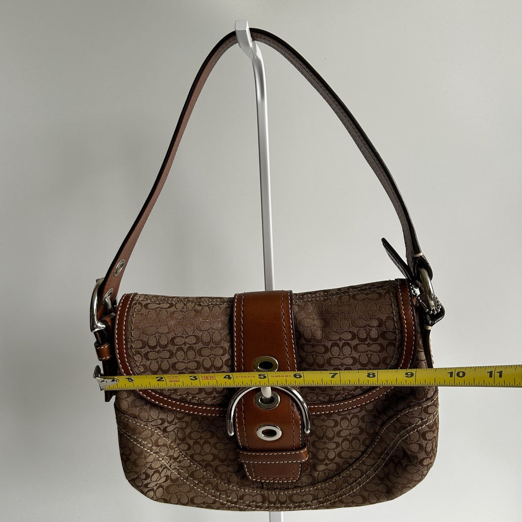 Coach Soho Signature Brown Canvas Leather Shoulder Bag EXCELLENT