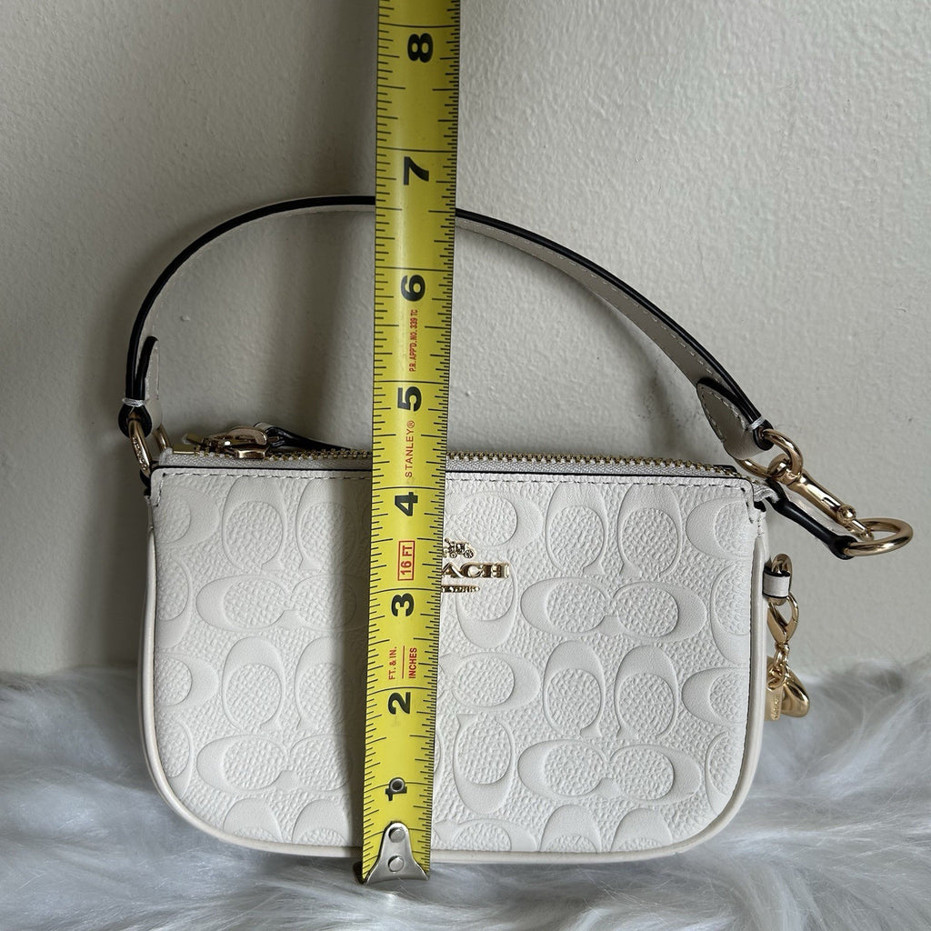 Coach Nolita 19 Chalk White Embossed Leather Shoulder Bag Excellent