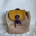 Coach Kleo Taupe Multi Colorblock Pebbled Leather Backpack NEW