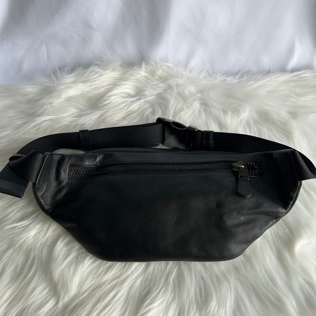 Coach Track Belt Bag Black Pebbled Leather C2716 NWT