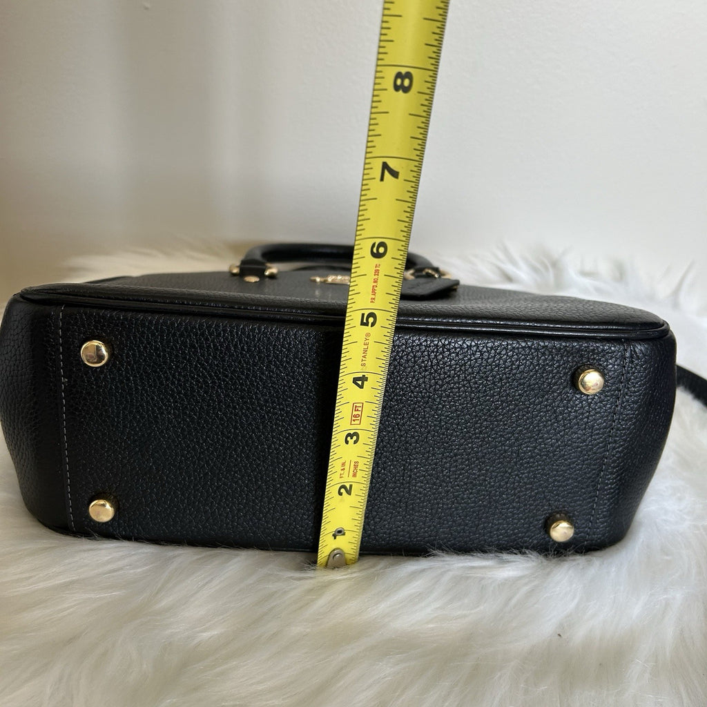Coach Savannah Small Black Pebbled Leather Satchel Shoulder Bag Excellent