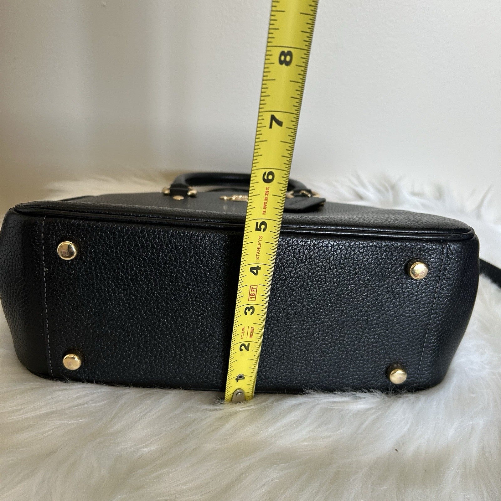 Coach Savannah Small Black Pebbled Leather Satchel Shoulder Bag Excellent