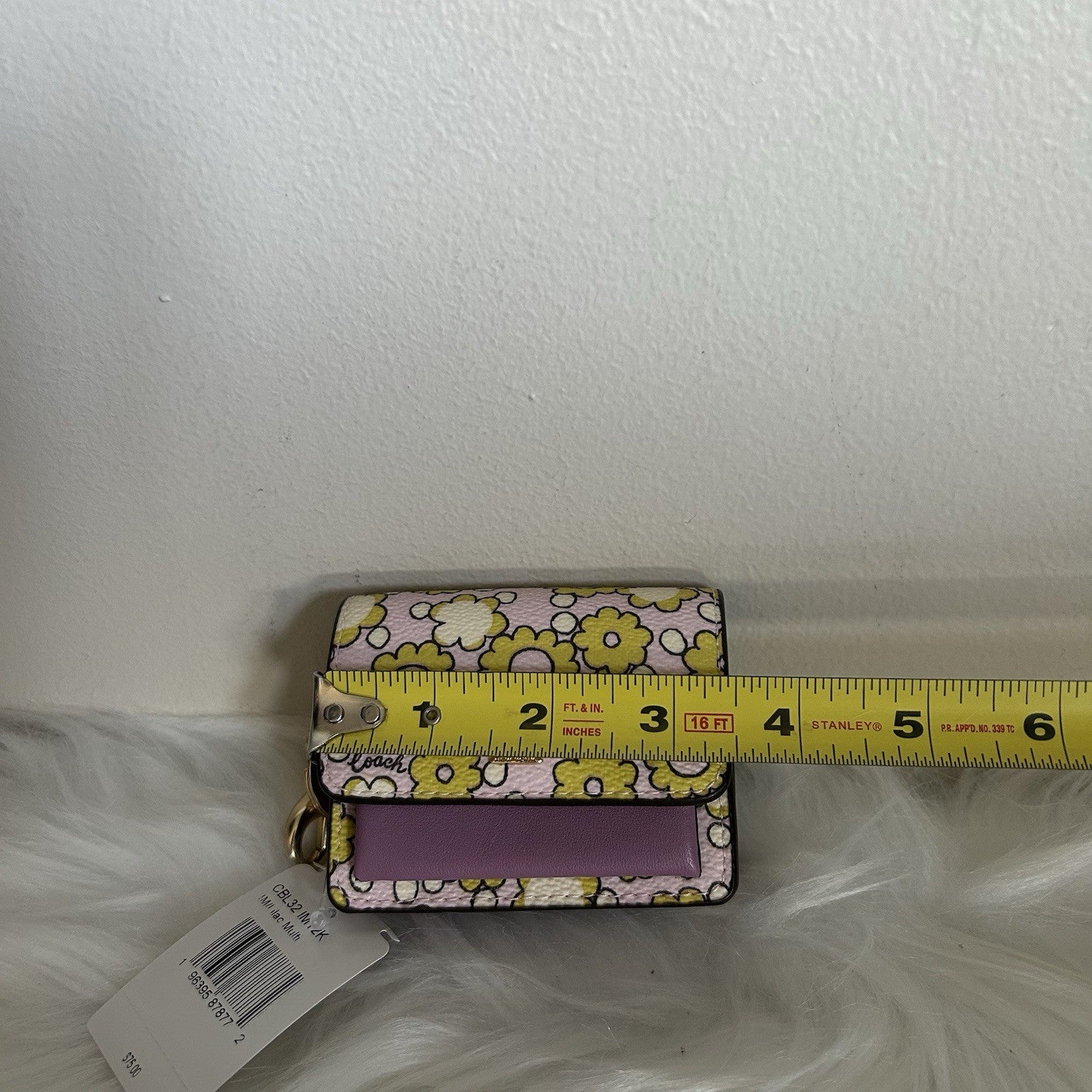 Coach Mini Klare Lilac Multi Floral Leather Bag Charm NWT CBL32