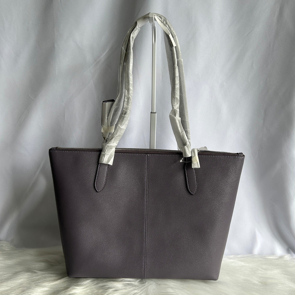 Coach Fiona Vintage Purple Crossgrain Leather Zip Tote Bag NEW 4454 CW395
