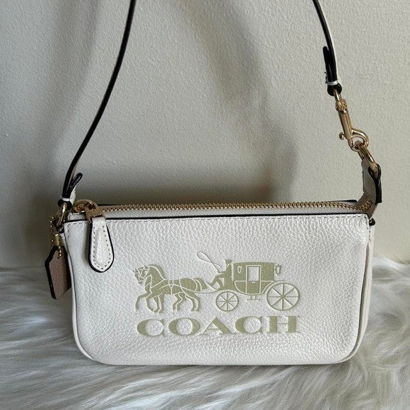 Coach Nolita 19 Chalk White Pebbled Leather Shoulder Bag Excellent