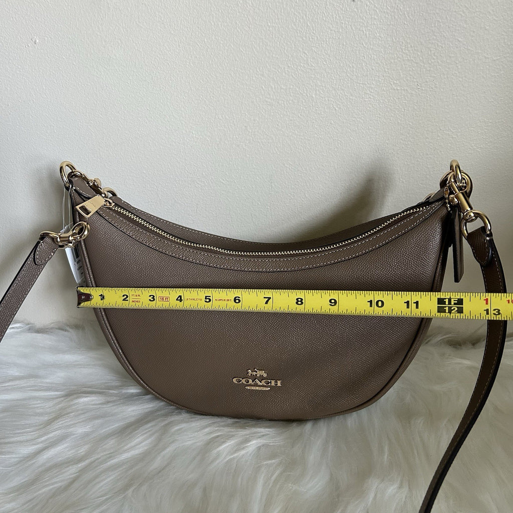 Coach Aria Dark Stone Pebbled Leather Shoulder Bag CCL28 NEW