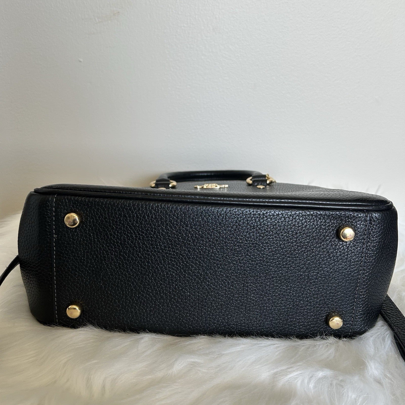 Coach Savannah Small Black Pebbled Leather Satchel Shoulder Bag Excellent