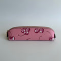 Coach Pencil Case Pink Cherry Coated Canvas Cosmetic Bag Excellent