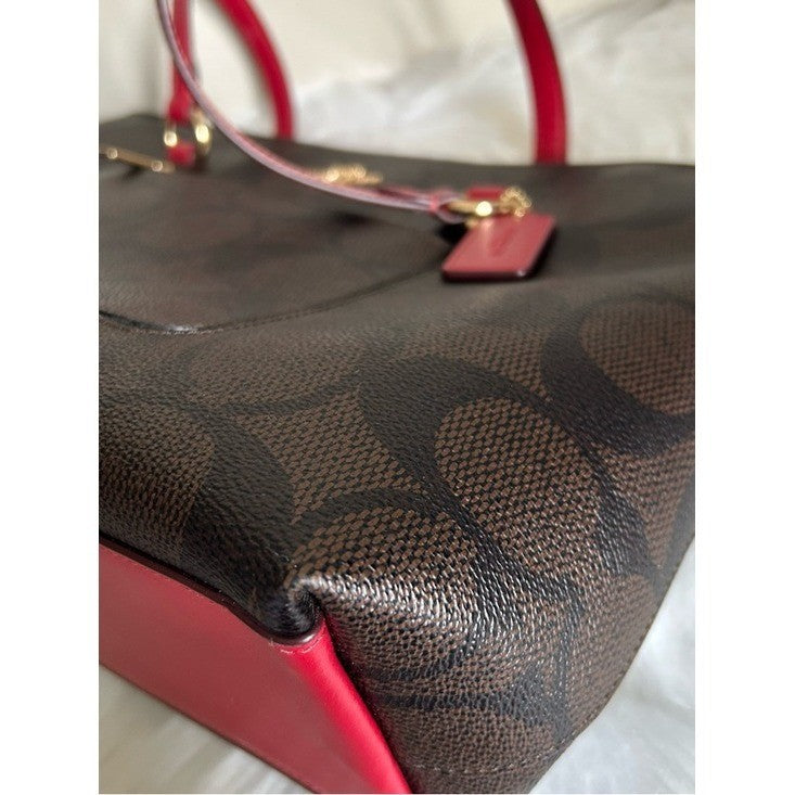 Coach Station Shoulder Bag - Walnut Red - Good