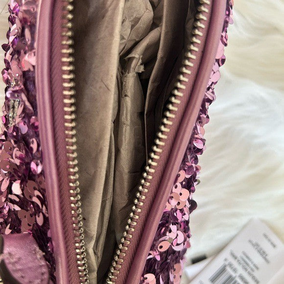 Coach Sequin Nolita Barrel Bag Lilac Metallic Leather Shoulder Bag NWT CQ589