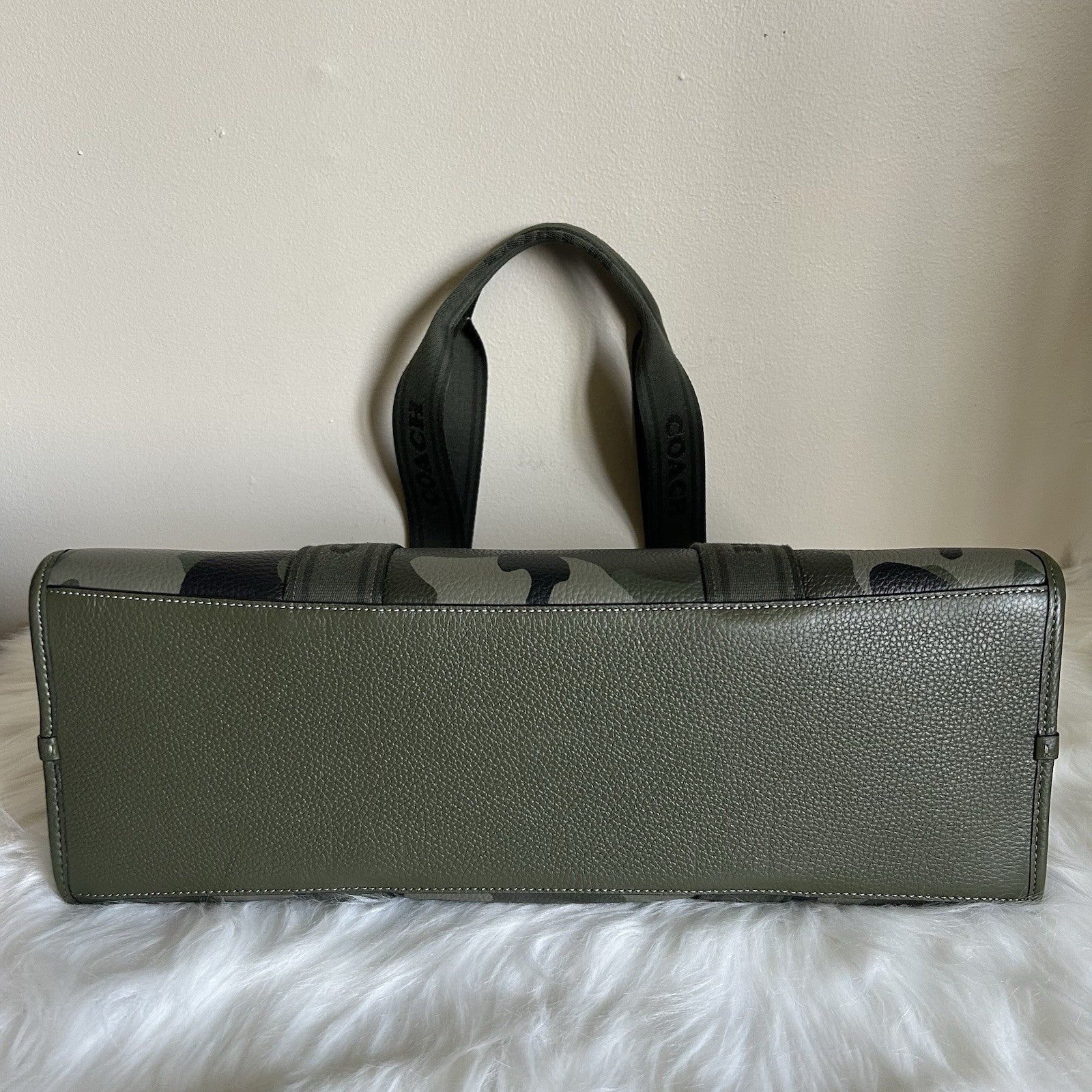 Coach Smith Tote Dark Cypress Camo Pebbled Leather Large Bag NWT