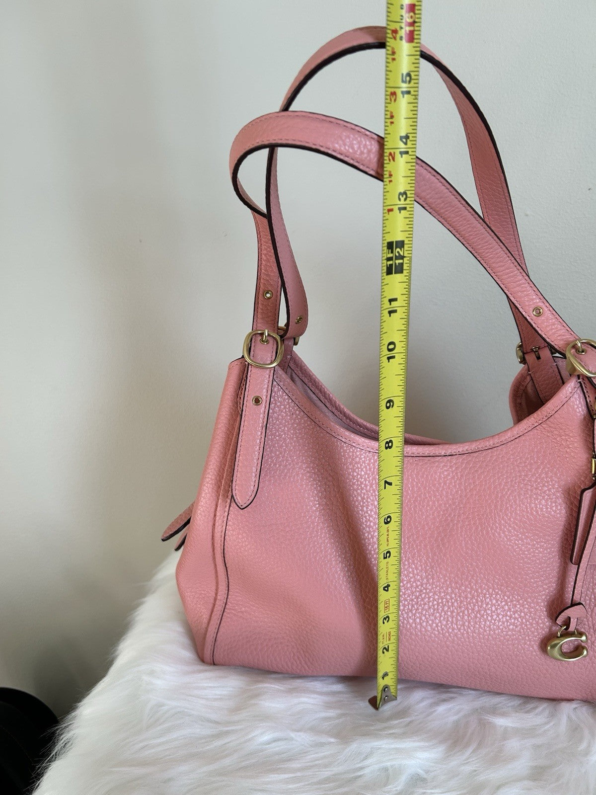 Coach Soft Pebble Leather Lori Shoulder Bag Candy Pink