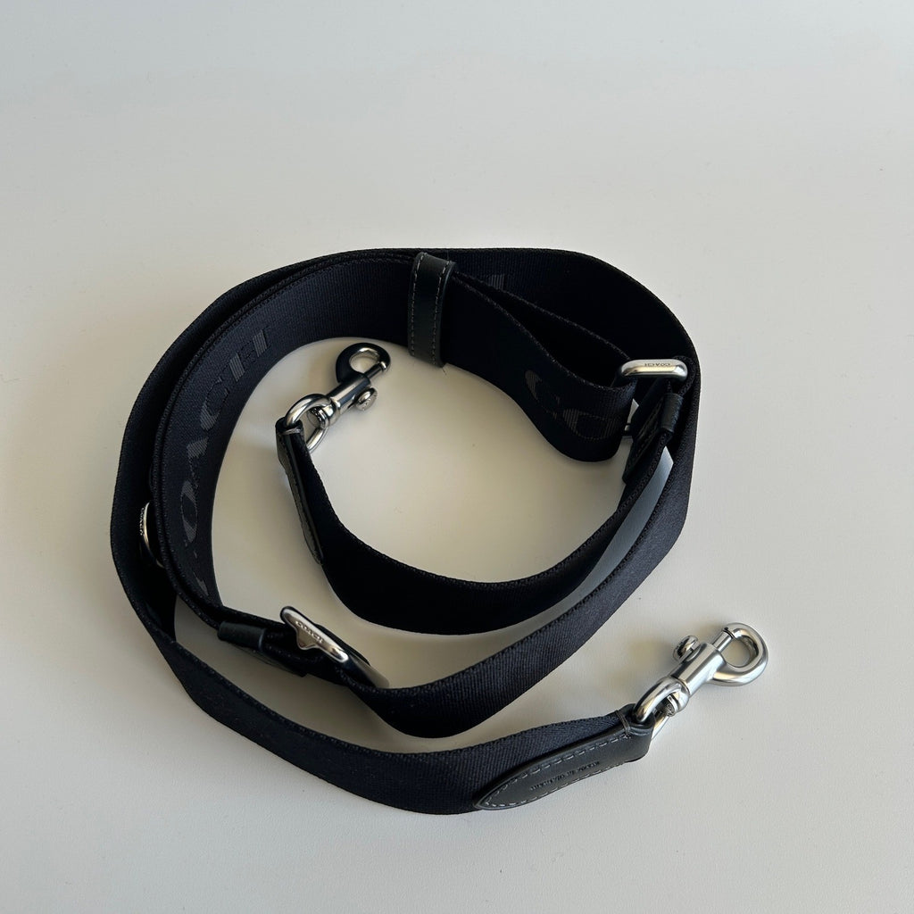 Coach Webbing Strap Black Canvas Silver Hardware CR460 Excellent