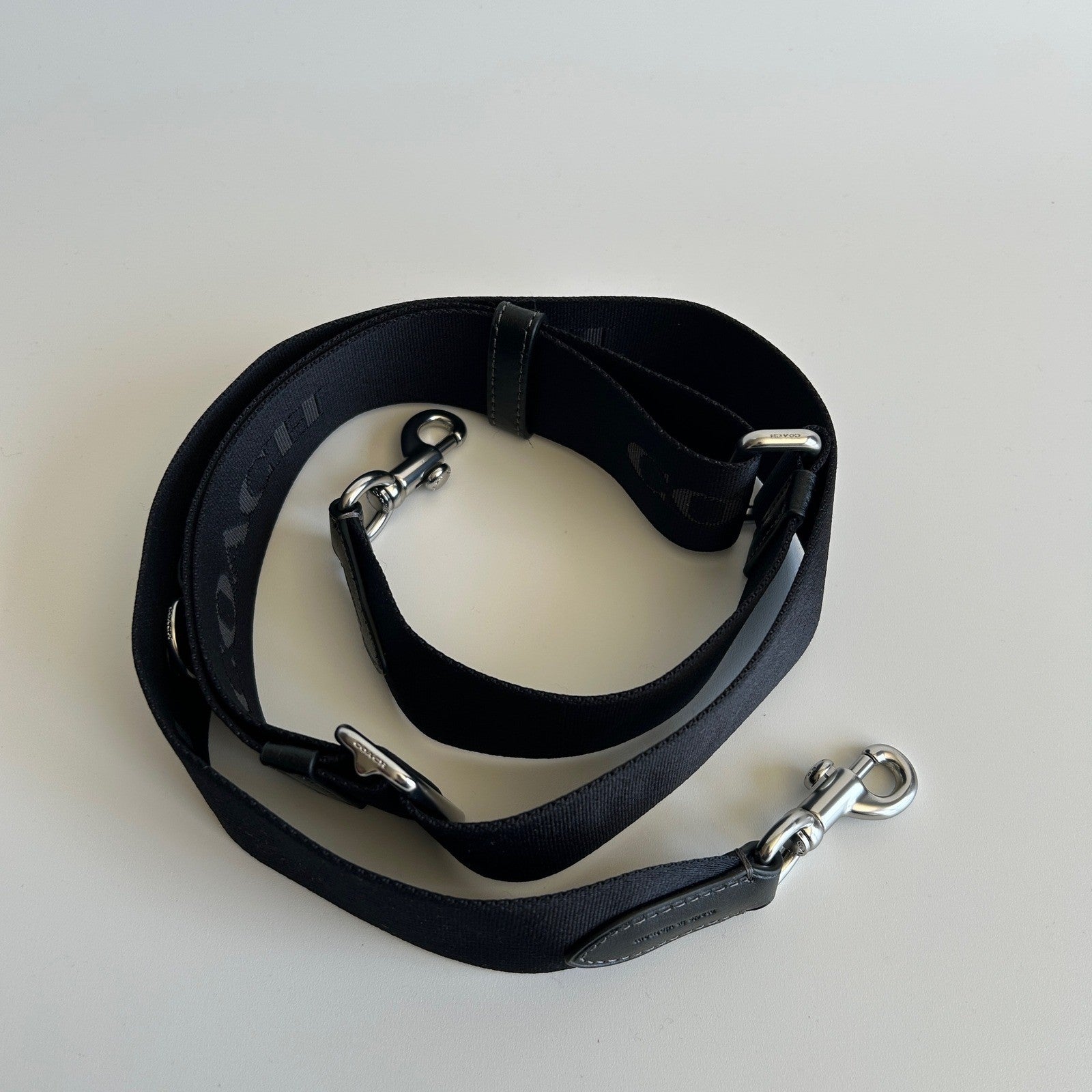 Coach Webbing Strap Black Canvas Silver Hardware CR460 Excellent