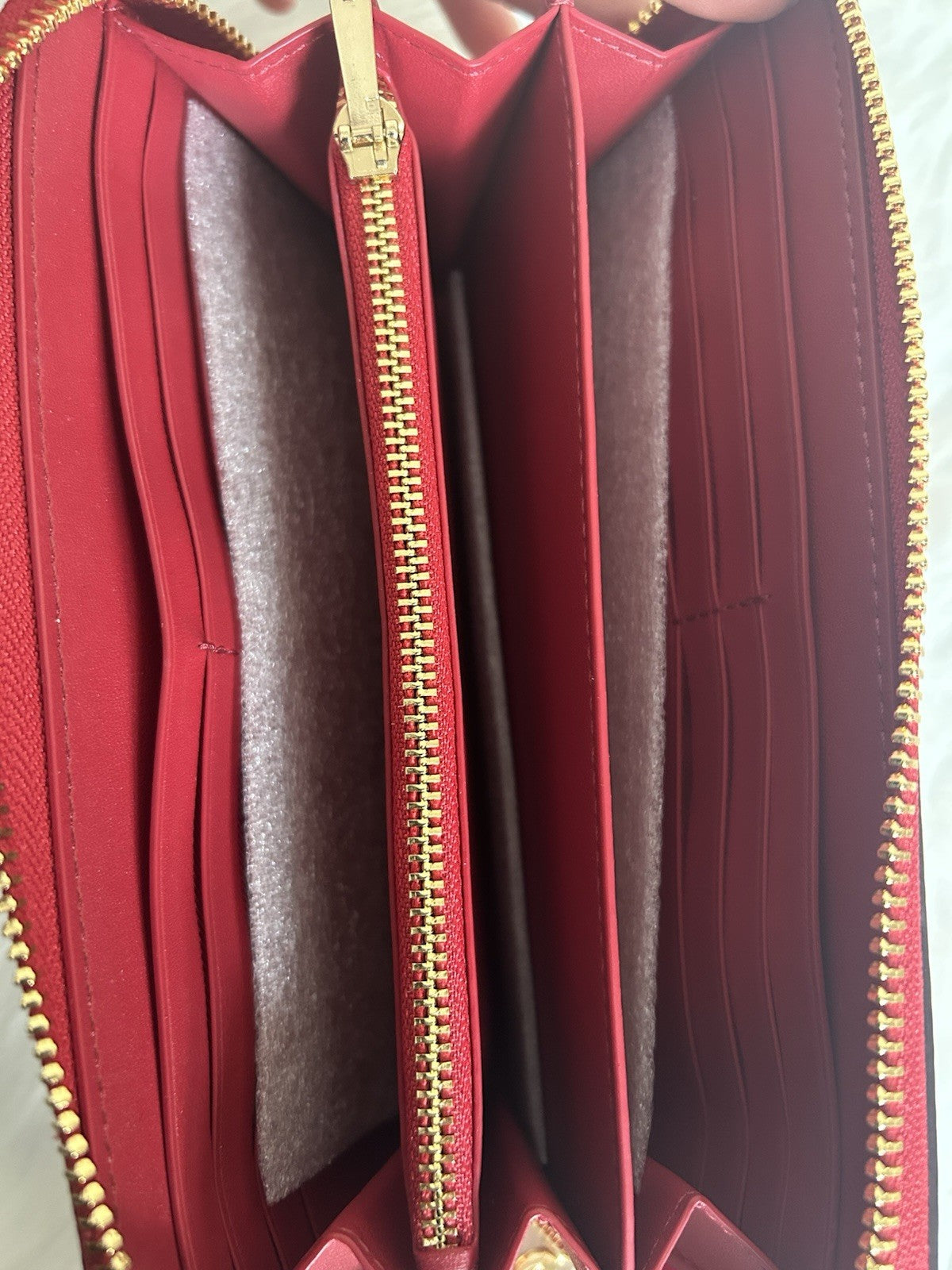 NWOT Coach Long Zip Around Pebble Leather Wallet True Red