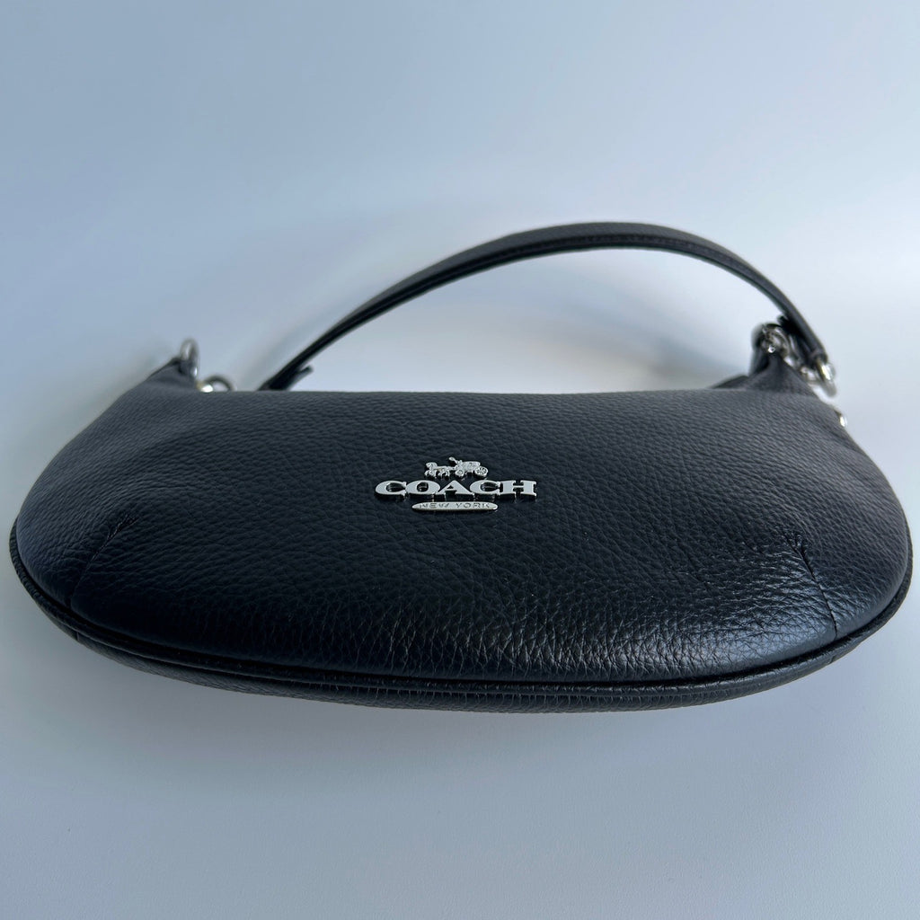 Coach Payton Hobo Black Pebbled Leather Shoulder Bag CE619 Excellent