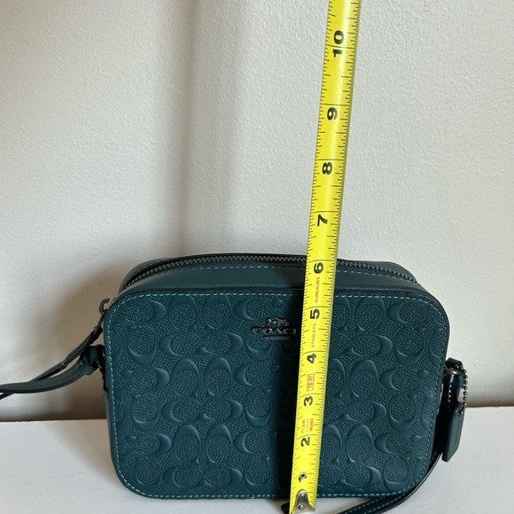 Coach Jamie Camera Bag Dark Green Signature Leather Crossbody Excellent