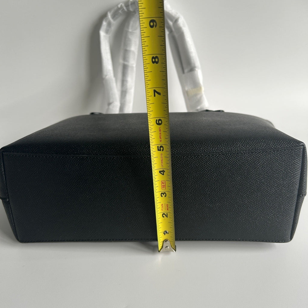 Coach Zip Top Tote Black Crossgrain Leather Bag NEW